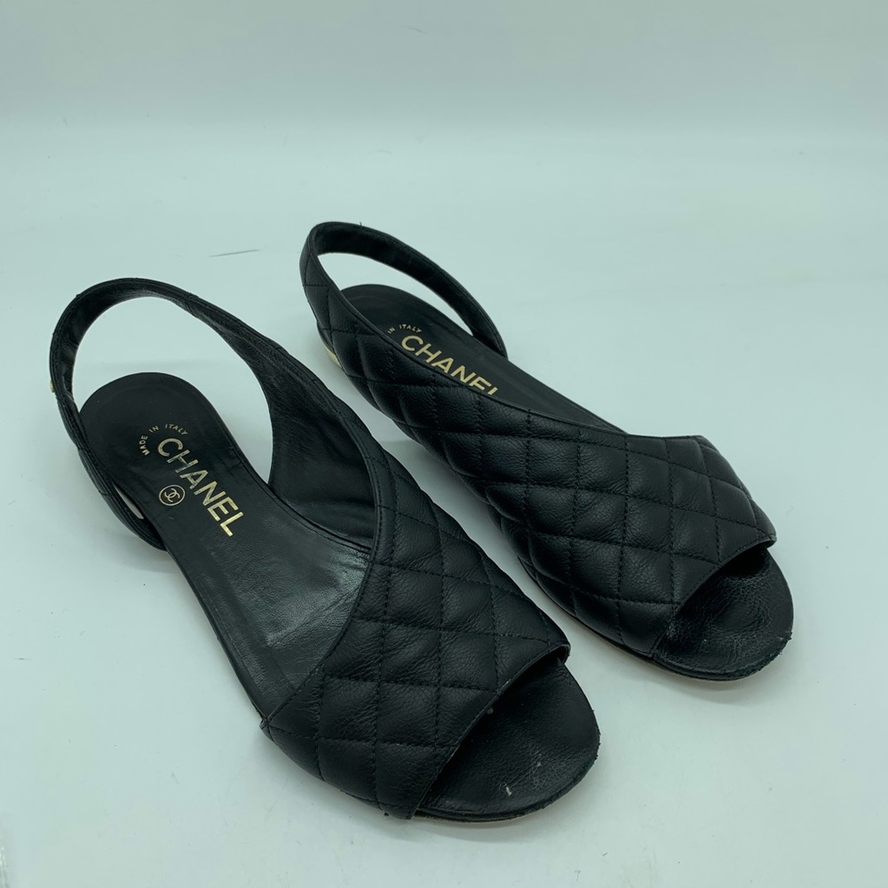 Chanel Leather Quilted Sandals